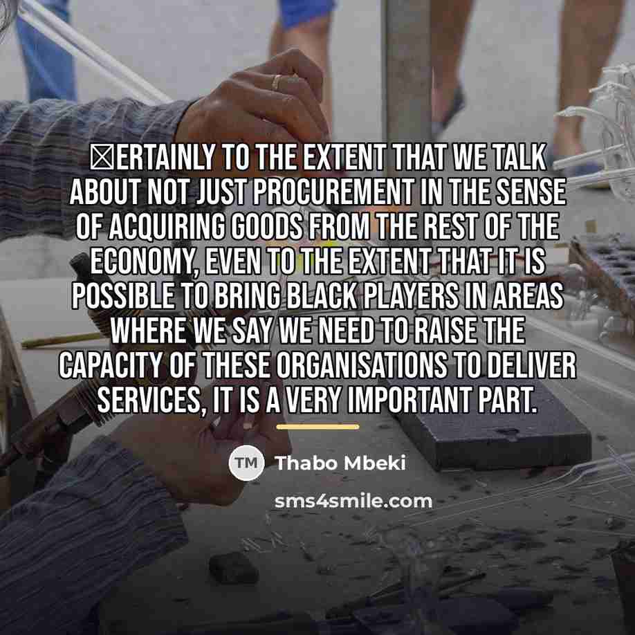 “Сertainly to the extent that we talk about not just…” quote by Thabo Mbeki