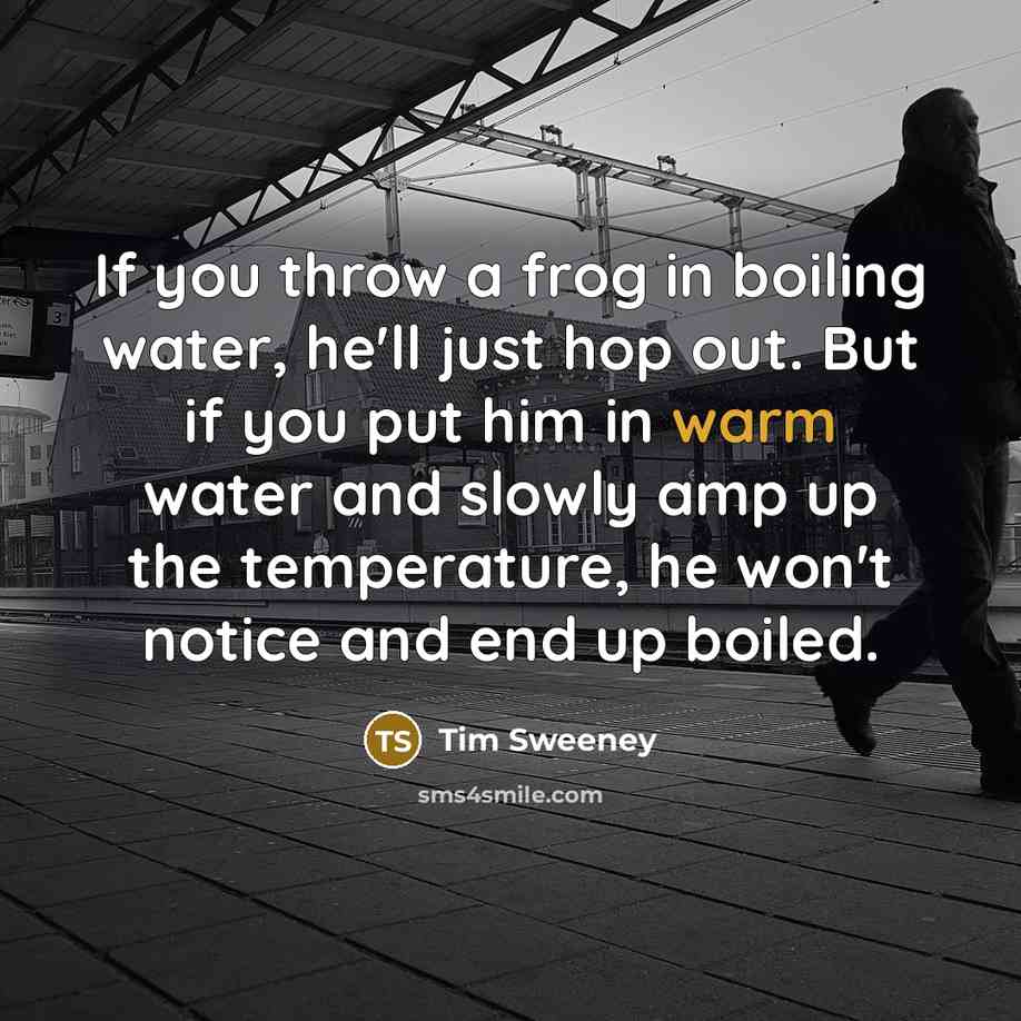 “If you throw a frog in boiling water, he'll just…” quote by Tim Sweeney