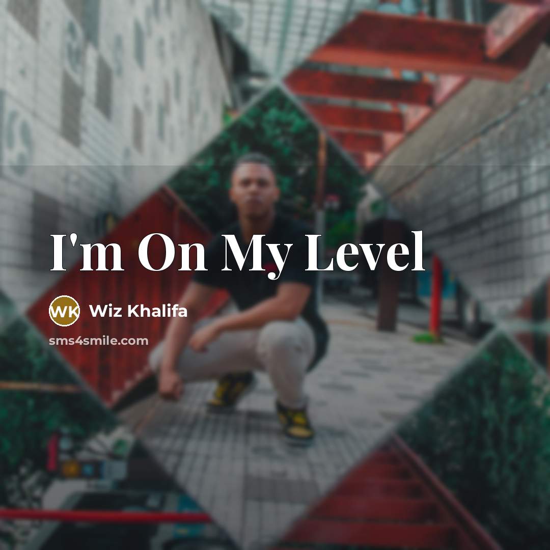 “I'm On My Level…” quote by Wiz Khalifa