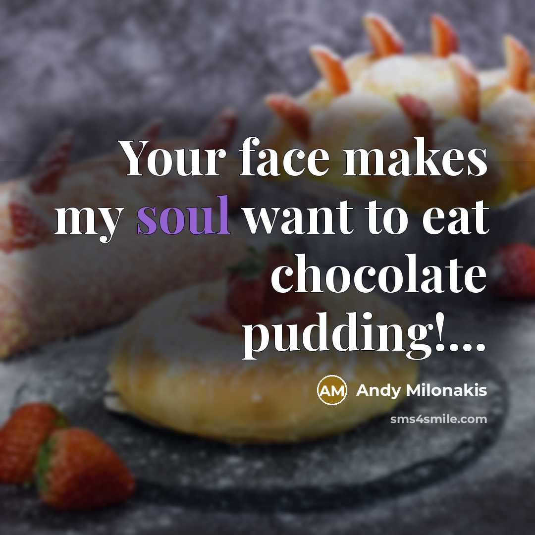 “Your face makes my soul want to eat chocolate pudding!...…” quote by Andy Milonakis