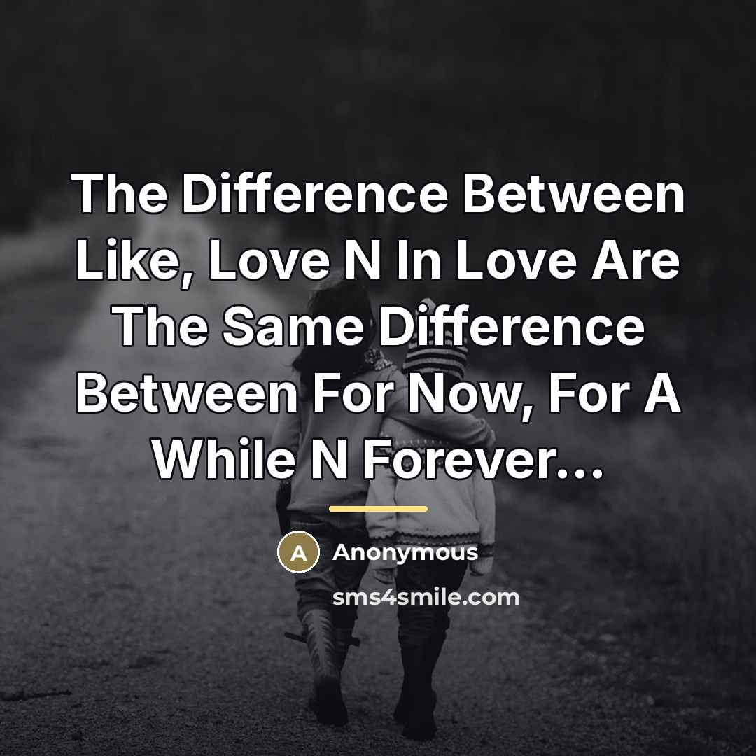 “The Difference Between Like, Love N In Love Are The…” quote by Anonymous