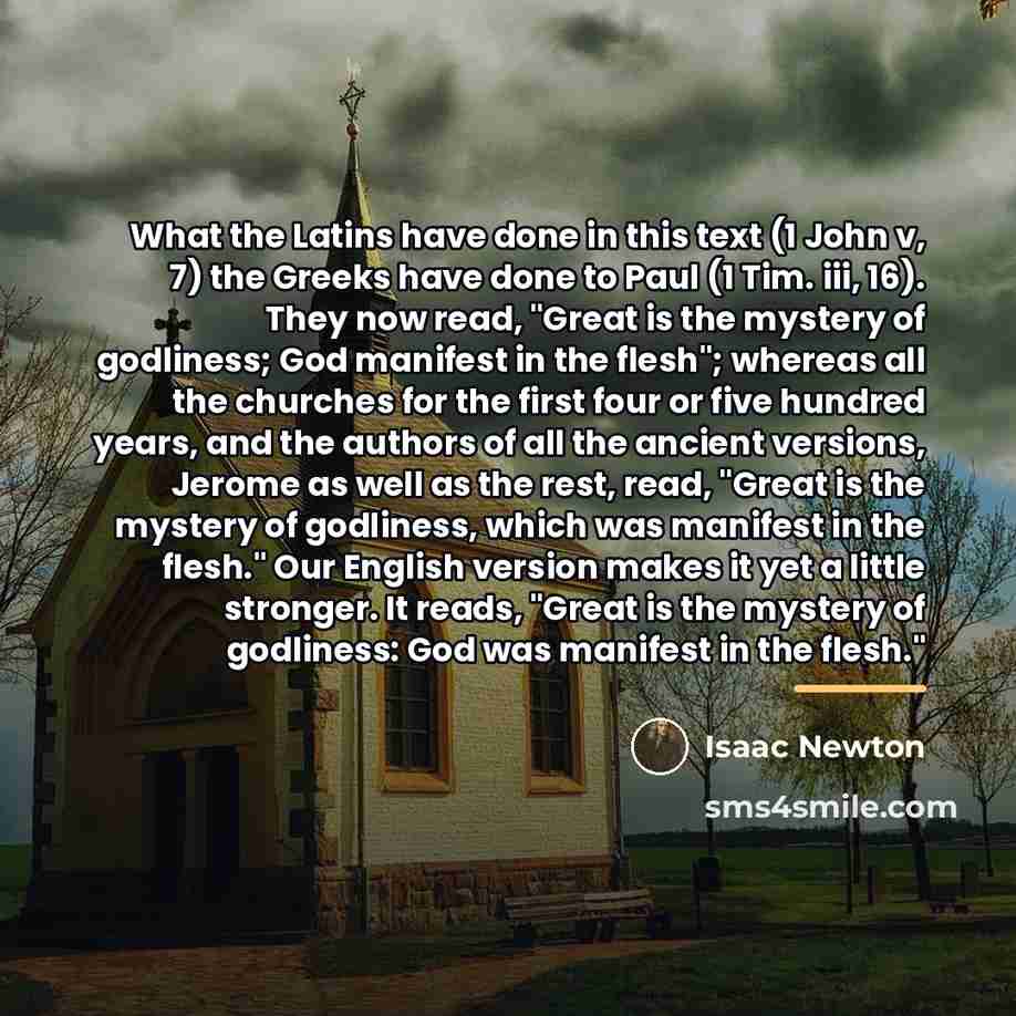 “What the Latins have done in this text (1 John…” quote by Isaac Newton