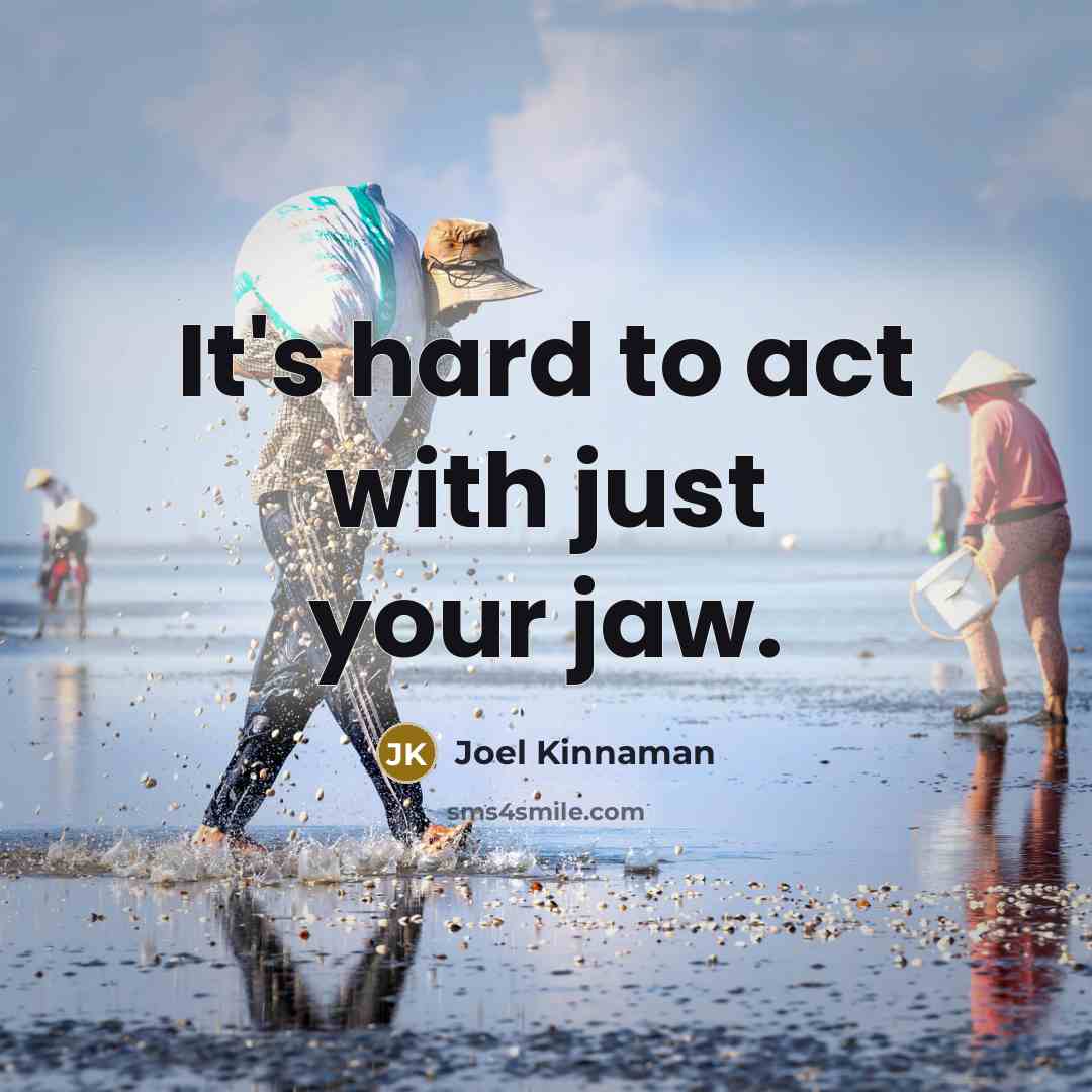 “It's hard to act with just your jaw.…” quote by Joel Kinnaman