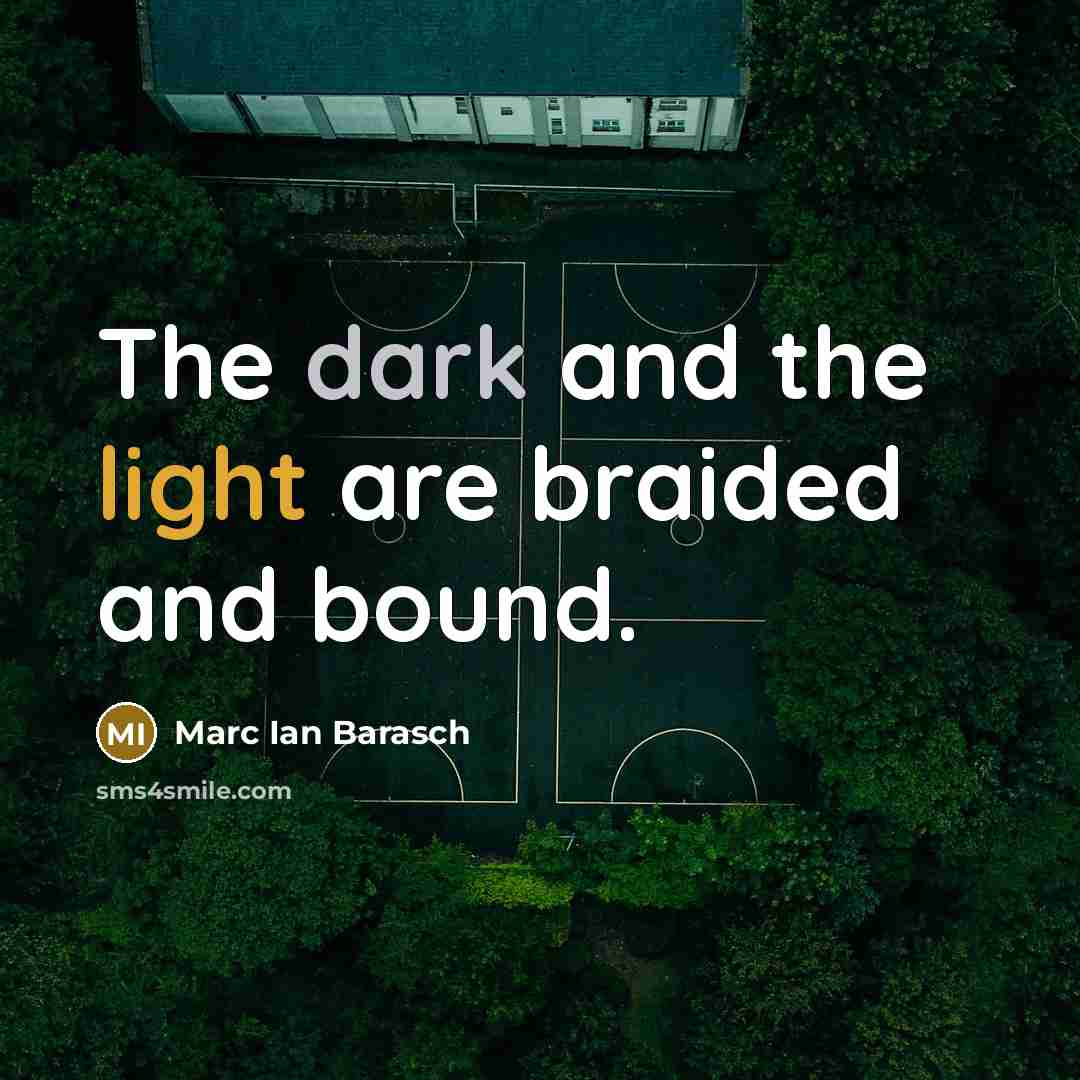 “The dark and the light are braided and bound.…” quote by Marc Ian Barasch