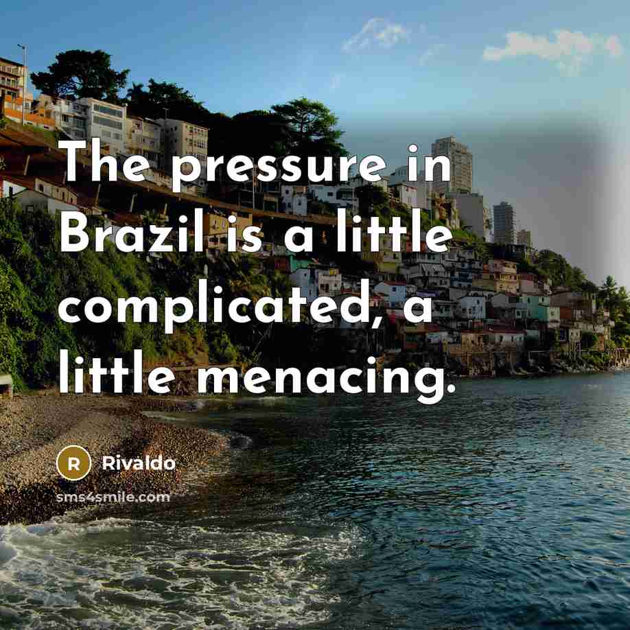 “The pressure in Brazil is a little complicated, a little…” quote by Rivaldo