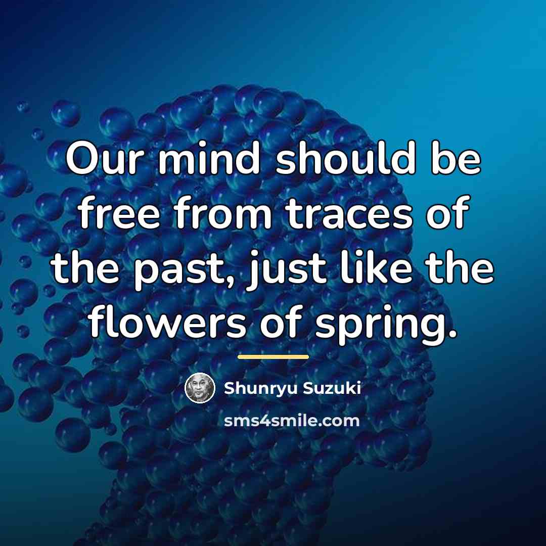 “Our mind should be free from traces of the past,…” quote by Shunryu Suzuki