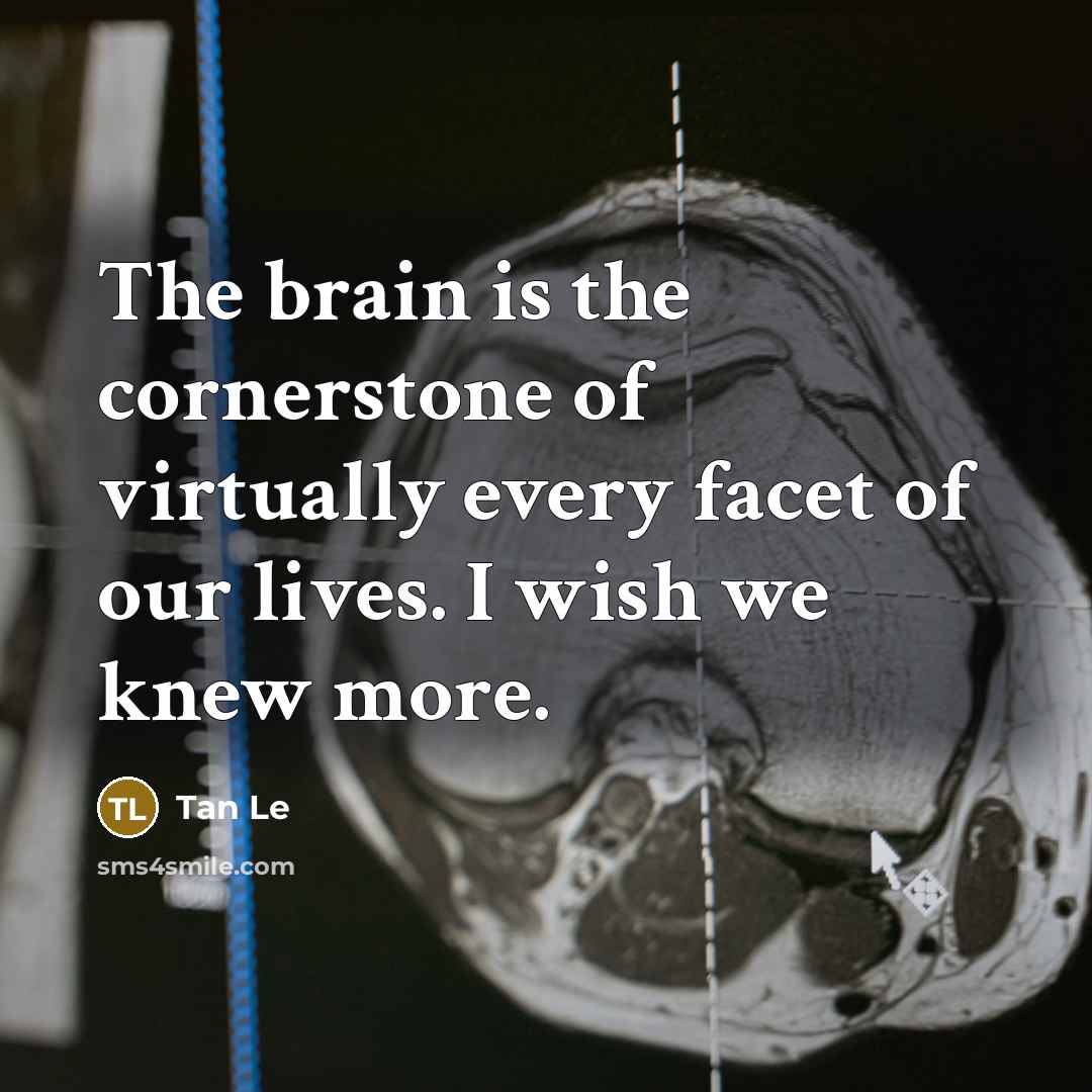 “The brain is the cornerstone of virtually every facet of…” quote by Tan Le