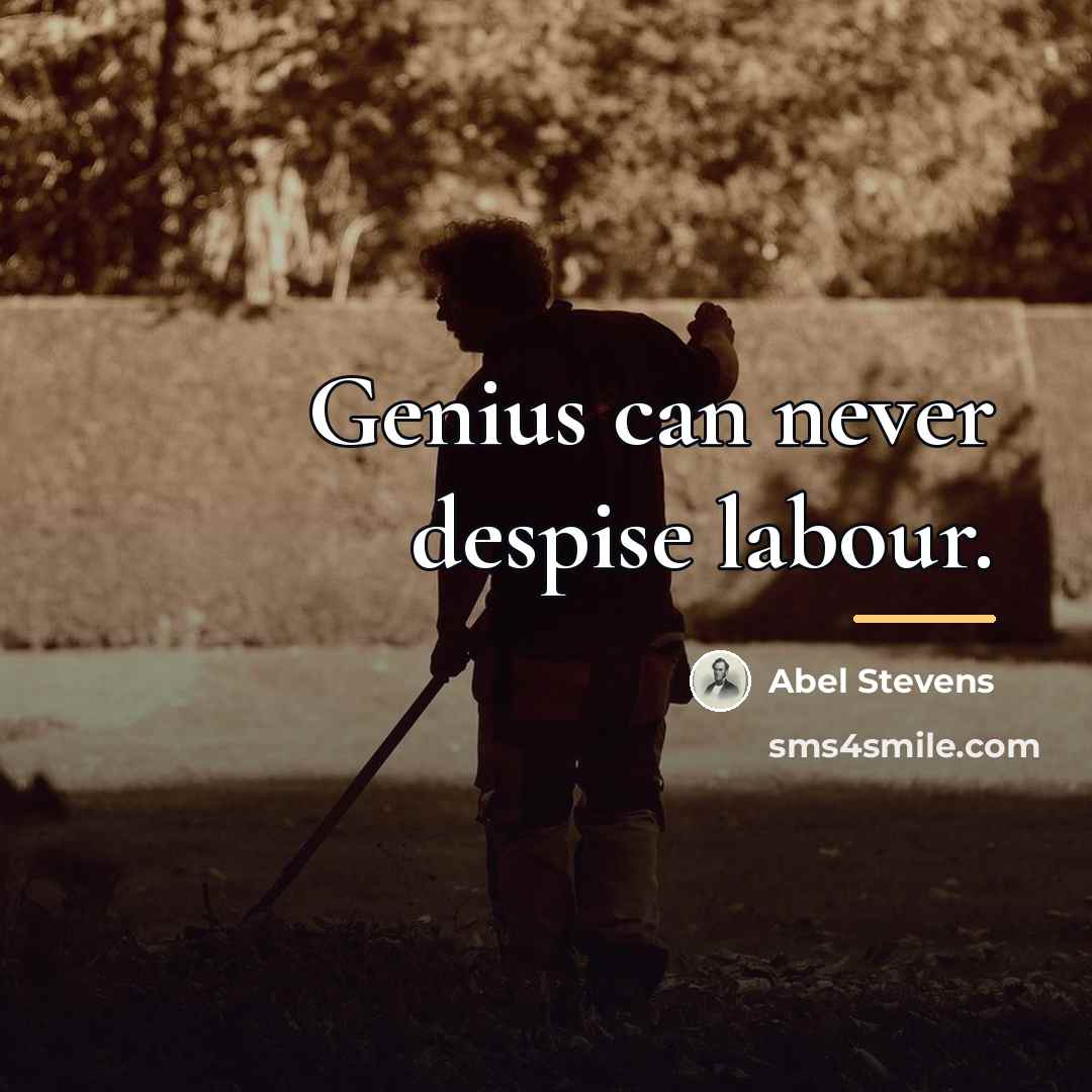 “Genius can never despise labour.…” quote by Abel Stevens