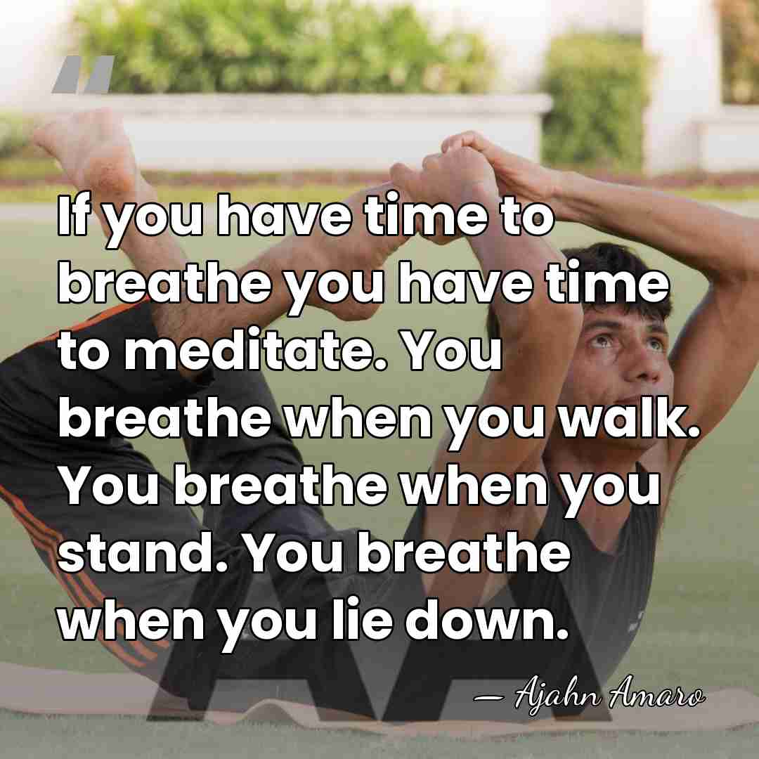 If you have time to breathe you have time to meditate. You&hellip; - Ajahn Amaro