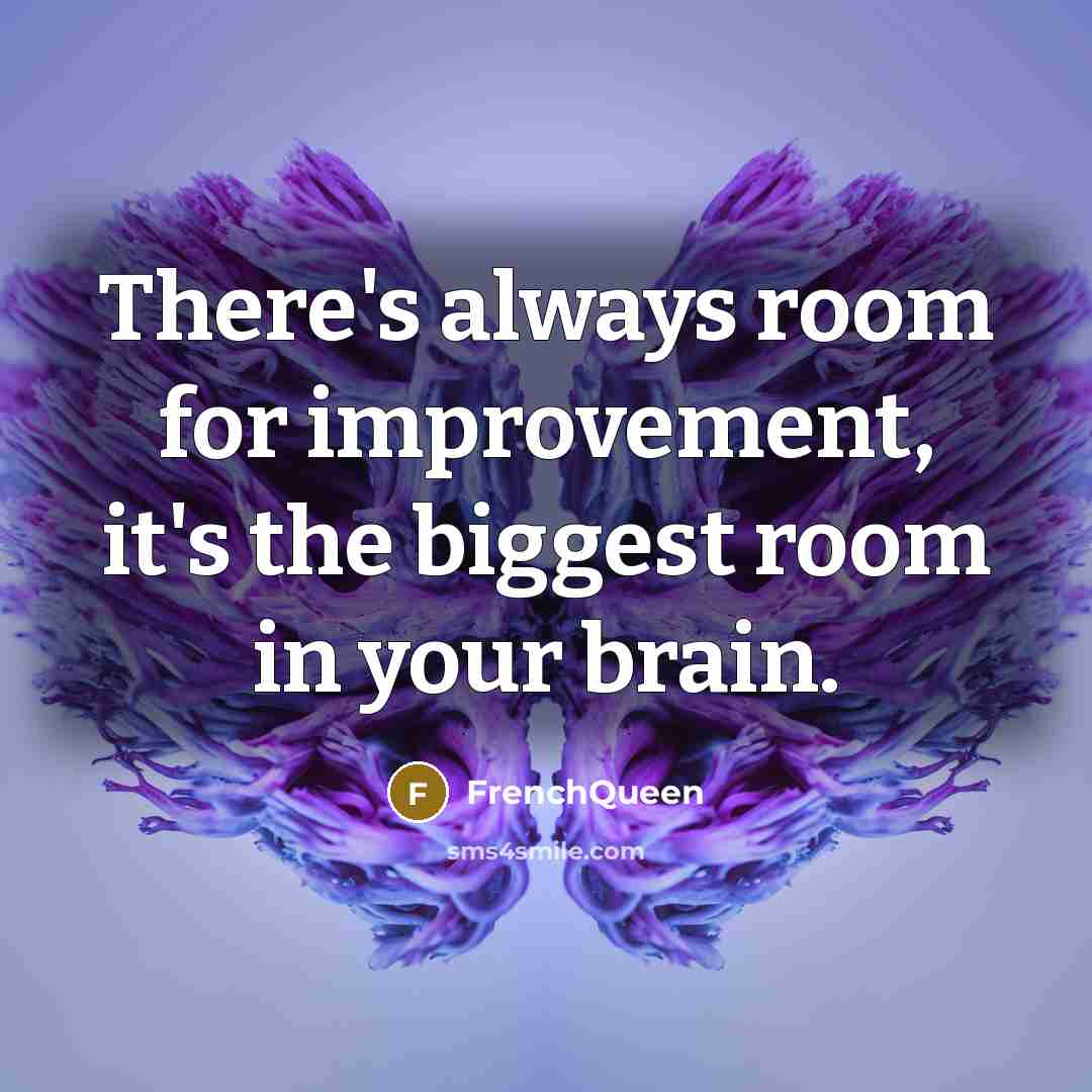 “There's always room for improvement, it's the biggest room in your brain.” quote by Frenchqueen
