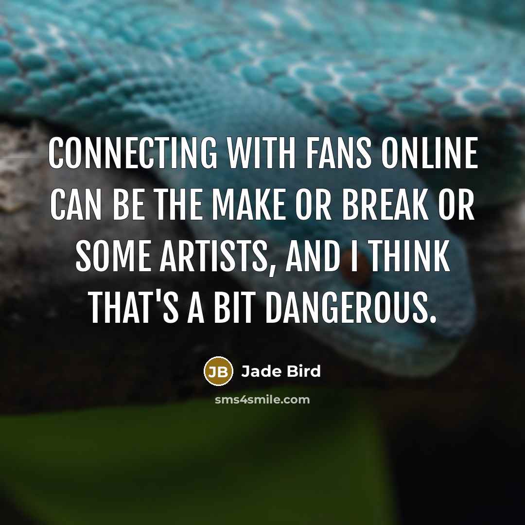 “Connecting with fans online can be the make or break…” quote by Jade Bird
