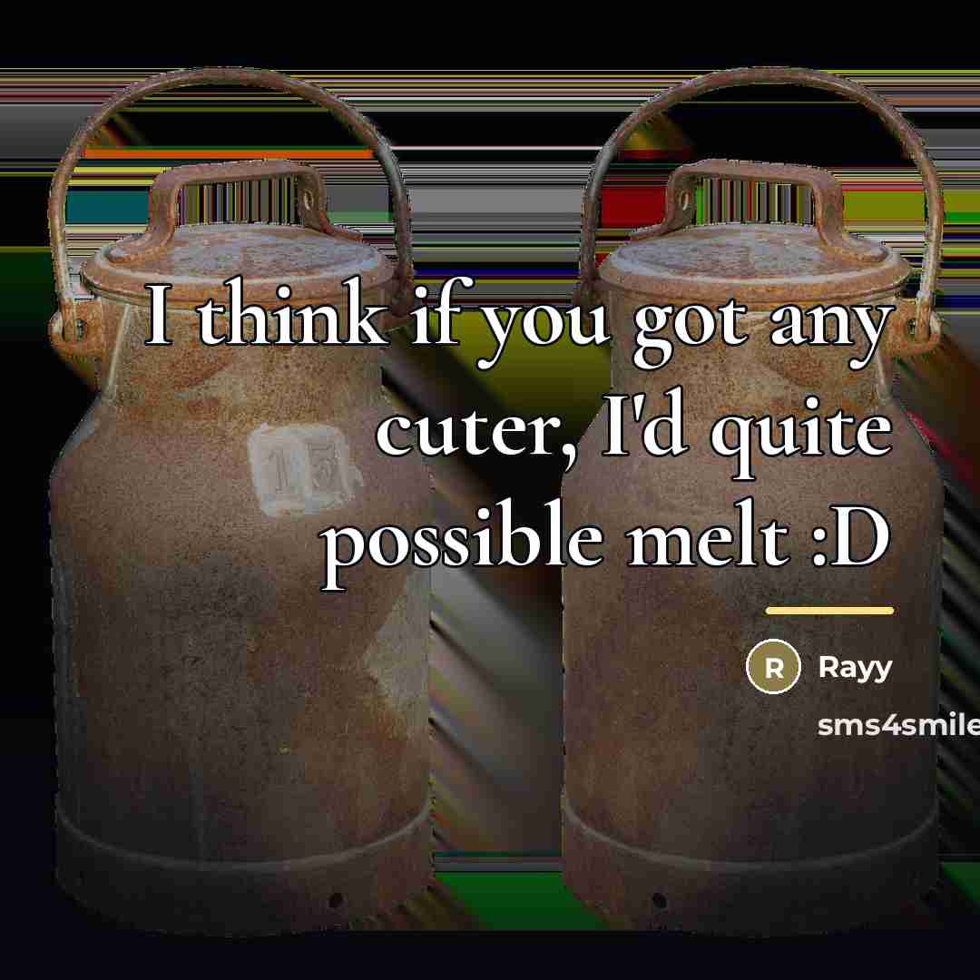 “I think if you got any cuter, I'd quite possible…” quote by Rayy