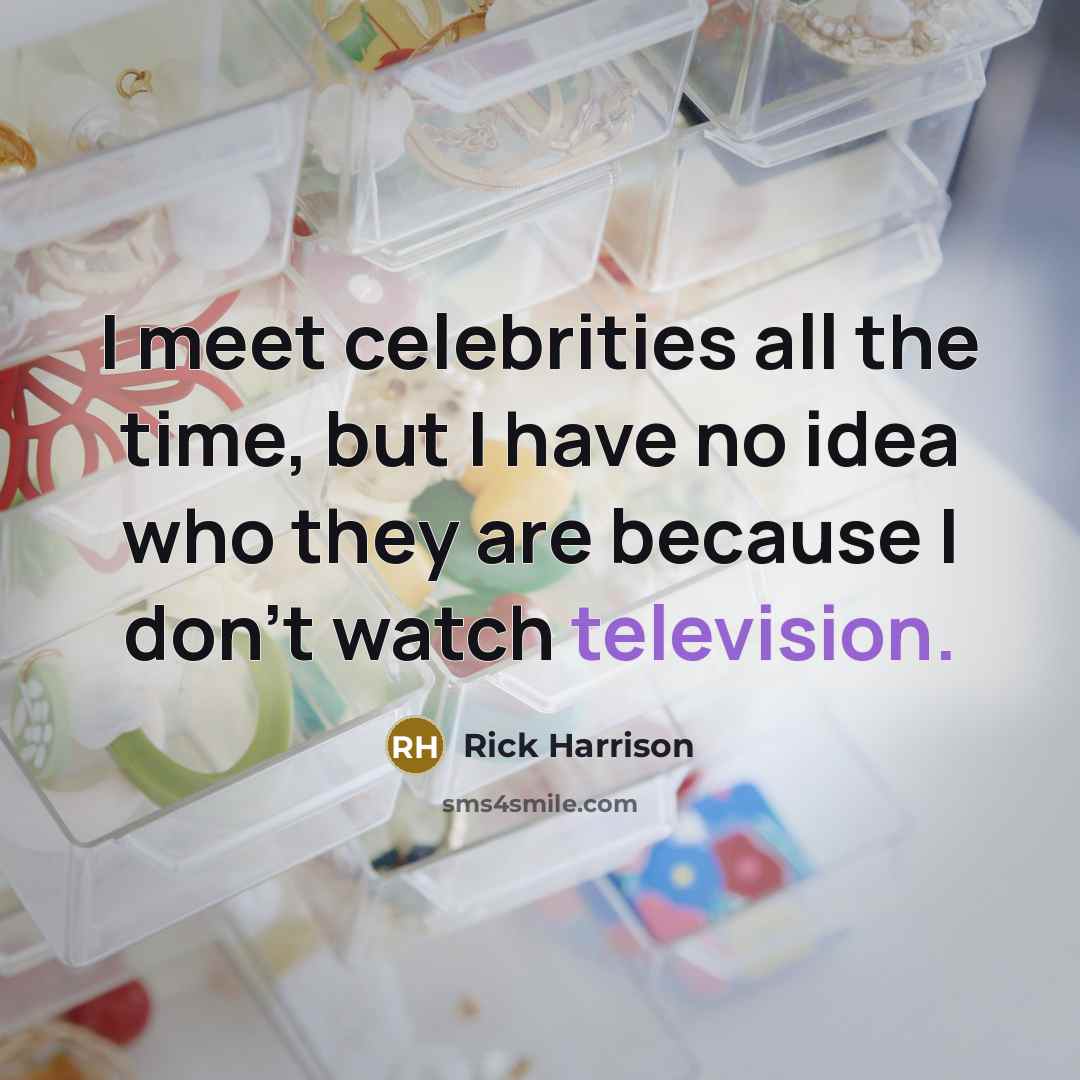 “I meet celebrities all the time, but I have no idea who they are because I don't watch television.” quote by Rick Harrison