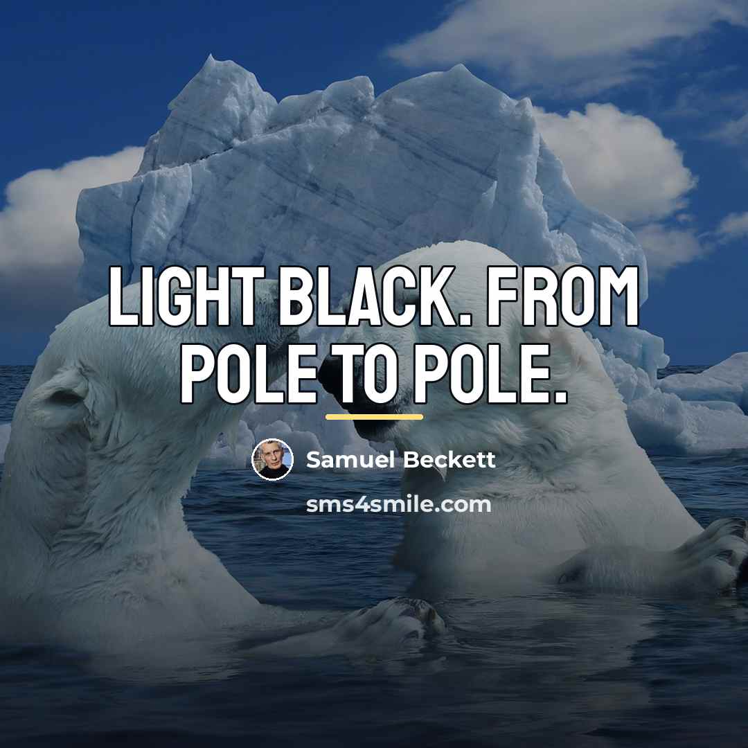 “Light black. From pole to pole.…” quote by Samuel Beckett