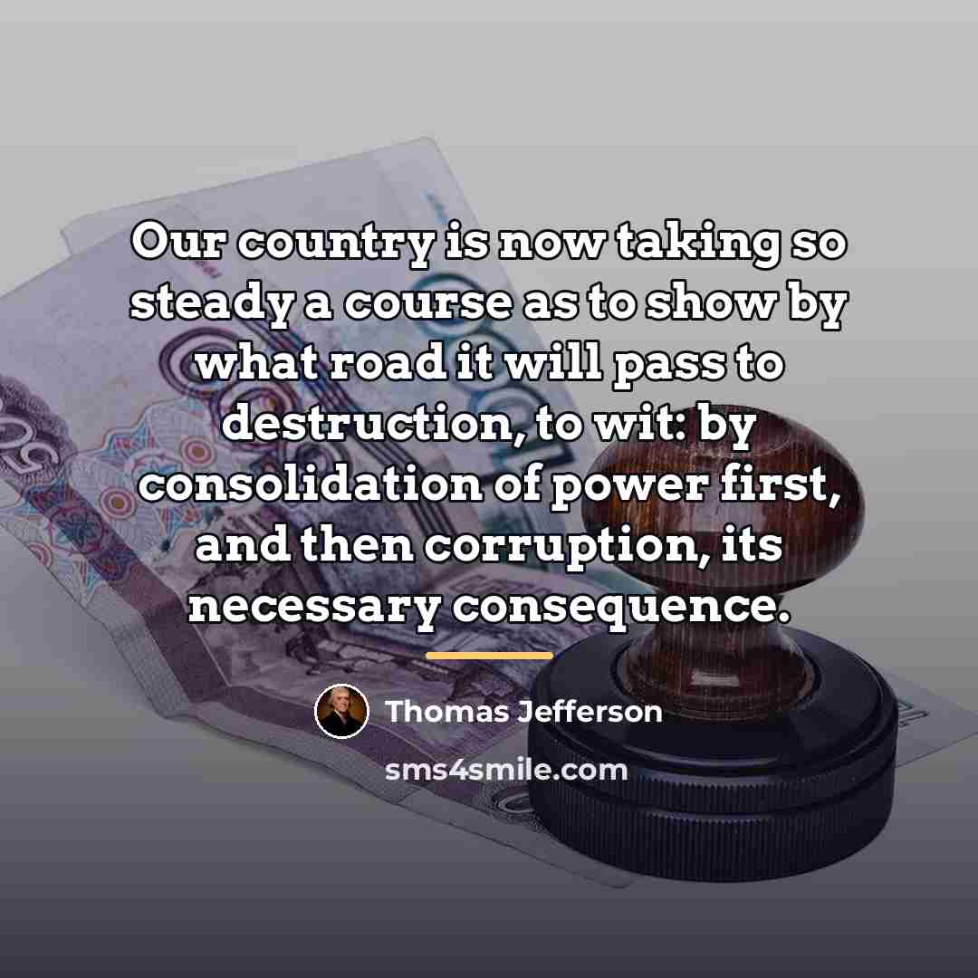 “Our country is now taking so steady a course as…” quote by Thomas Jefferson