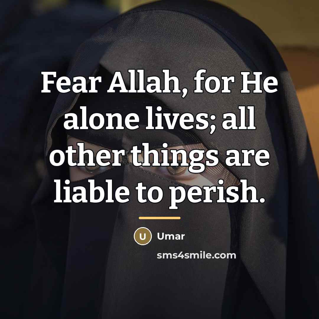 “Fear Allah, for He alone lives; all other things are…” quote by Umar
