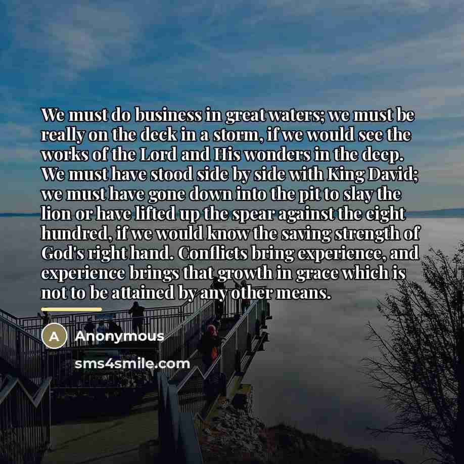 “We must do business in great waters; we must be…” quote by Anonymous