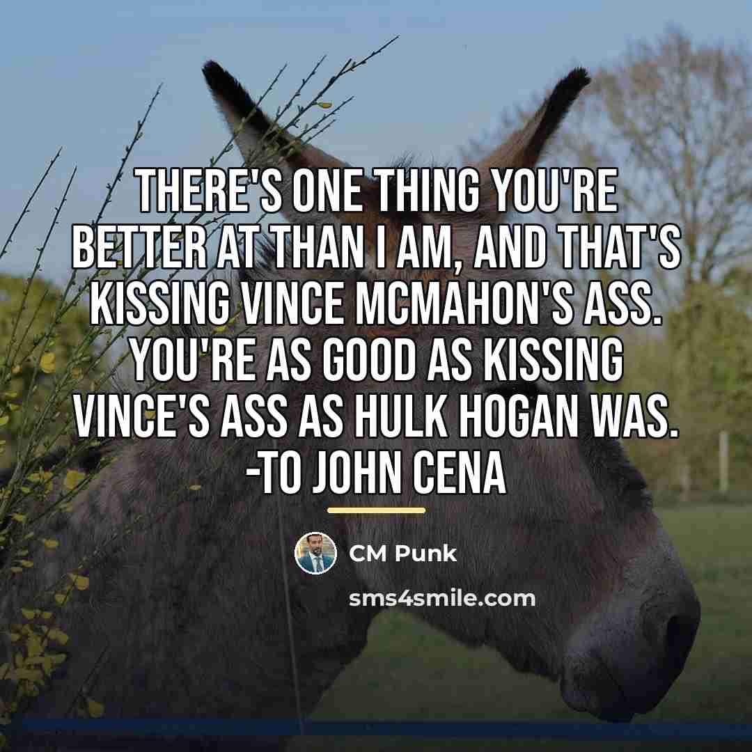 “There's one thing you're better at than I am, and…” quote by CM Punk