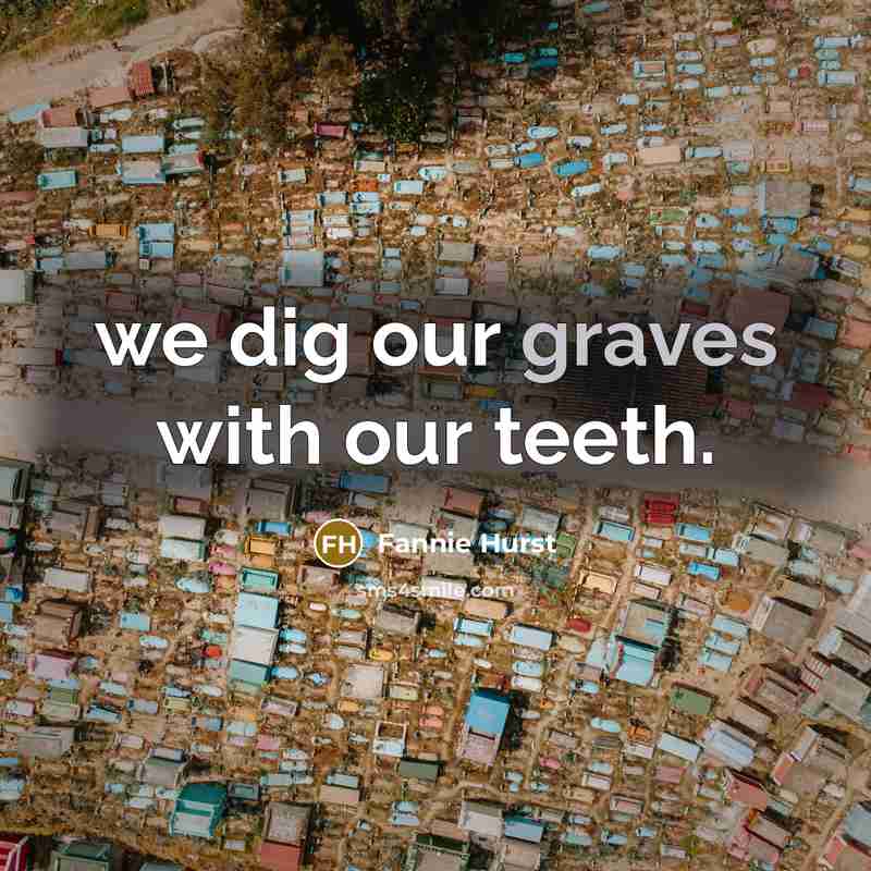 “we dig our graves with our teeth.” quote by Fannie Hurst