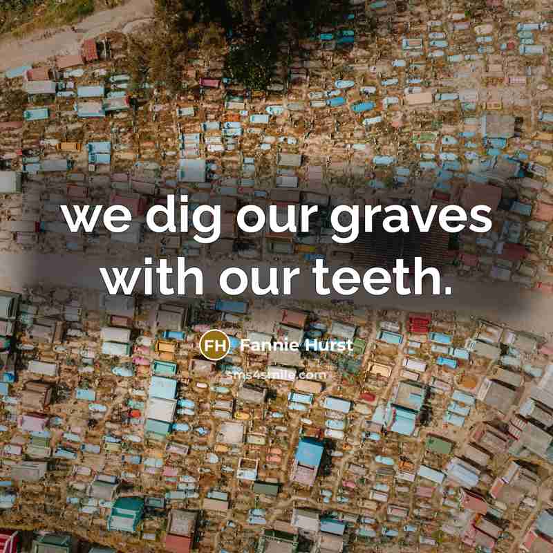 “we dig our graves with our teeth.…” quote by Fannie Hurst
