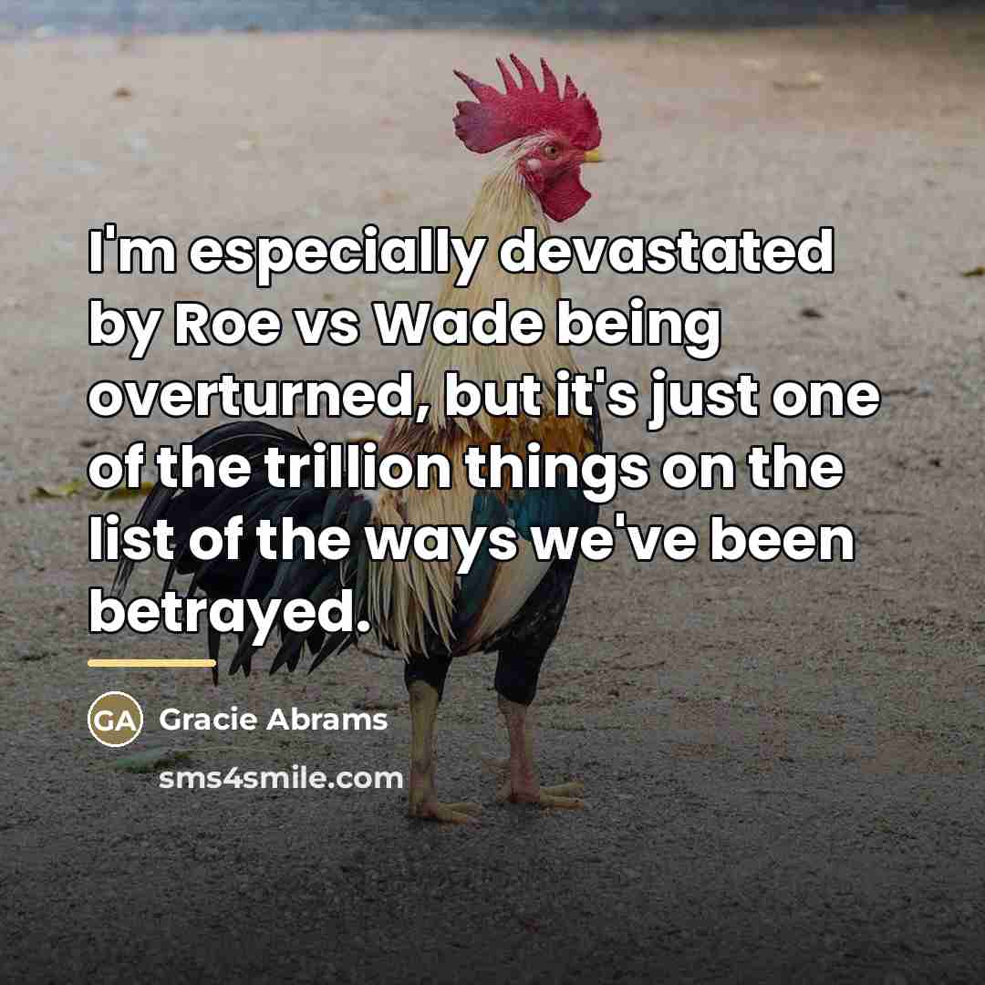 “I'm especially devastated by Roe vs Wade being overturned, but…” quote by Gracie Abrams