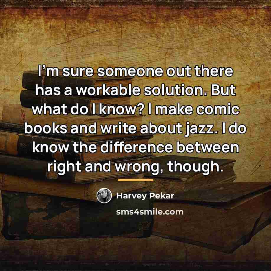 “I'm sure someone out there has a workable solution. But…” quote by Harvey Pekar