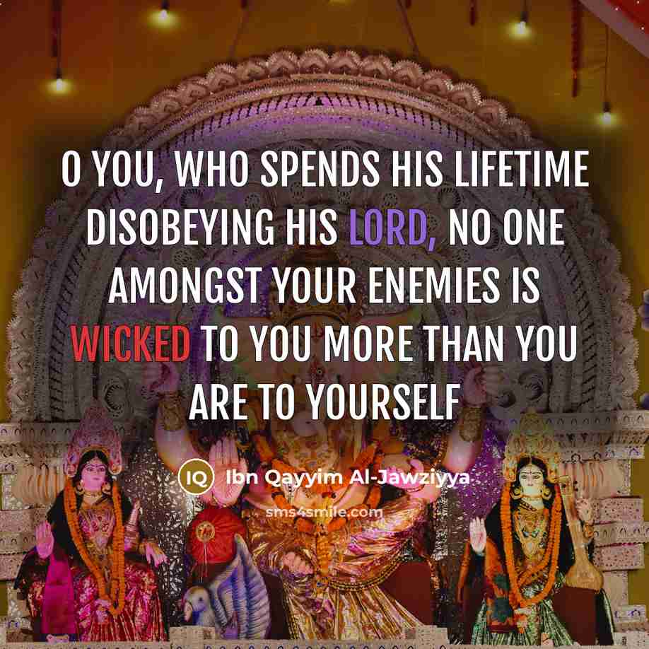 “O you, who spends his lifetime disobeying his Lord, no…” quote by Ibn Qayyim Al-Jawziyya