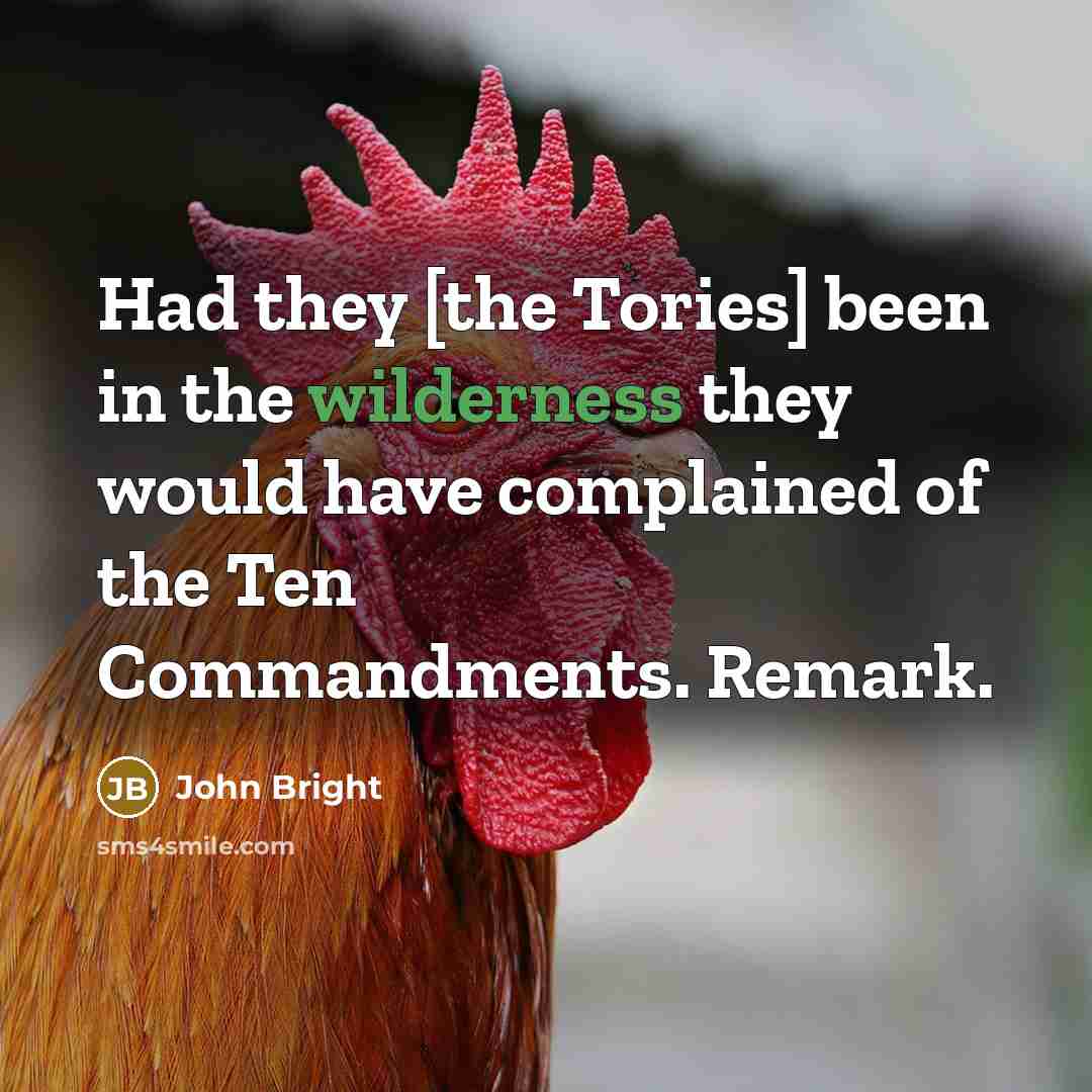 “Had they [the Tories] been in the wilderness they would…” quote by John Bright