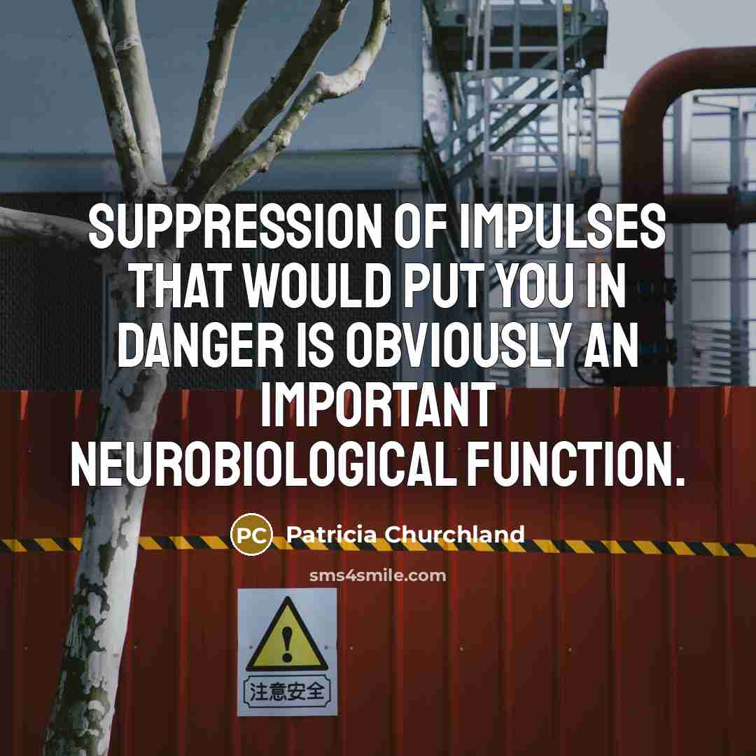 “Suppression of impulses that would put you in danger is…” quote by Patricia Churchland