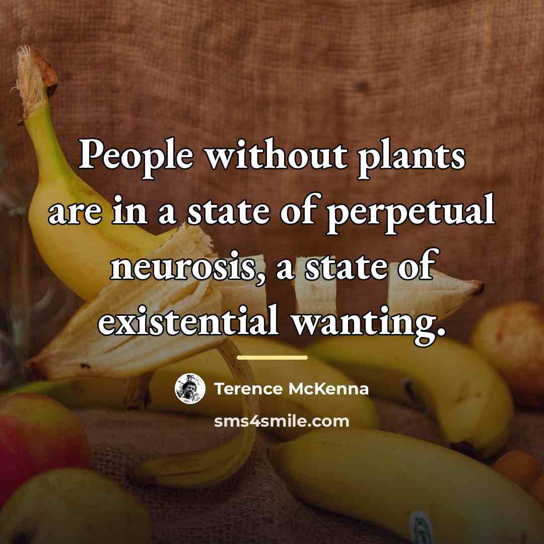 “People without plants are in a state of perpetual neurosis,…” quote by Terence McKenna