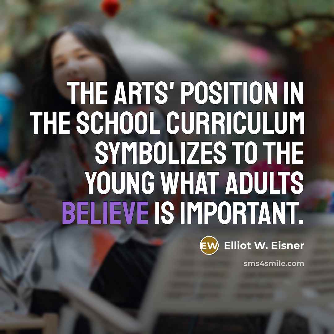 “The Arts' position in the school curriculum symbolizes to the…” quote by Elliot W. Eisner