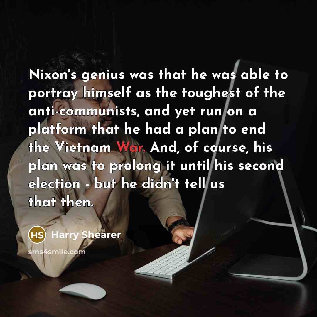 “Nixon's genius was that he was able to portray himself…” quote by Harry Shearer
