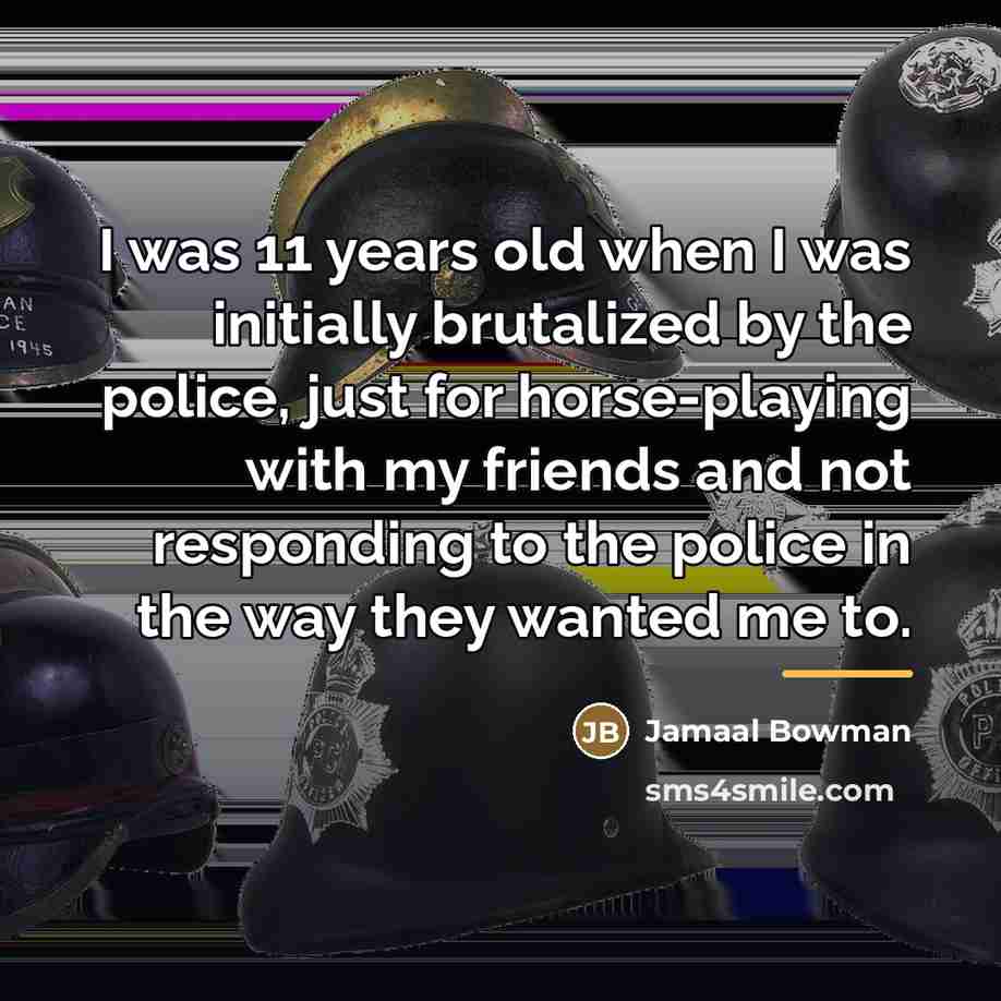 “I was 11 years old when I was initially brutalized…” quote by Jamaal Bowman