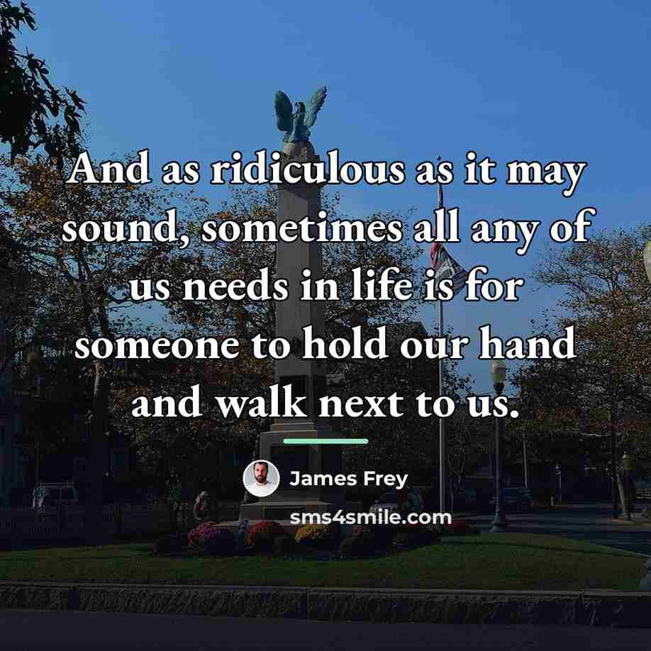 “And as ridiculous as it may sound, sometimes all any…” quote by James Frey