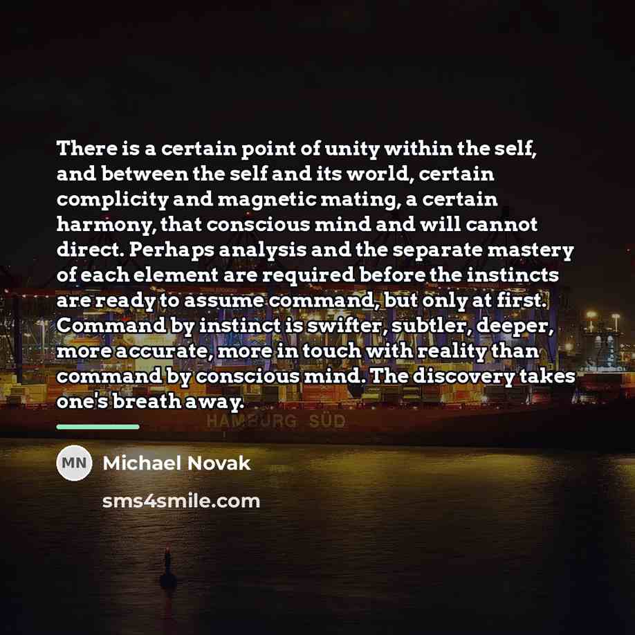 “There is a certain point of unity within the self,…” quote by Michael Novak
