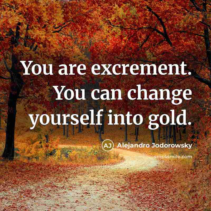 “You are excrement. You can change yourself into gold.…” quote by Alejandro Jodorowsky