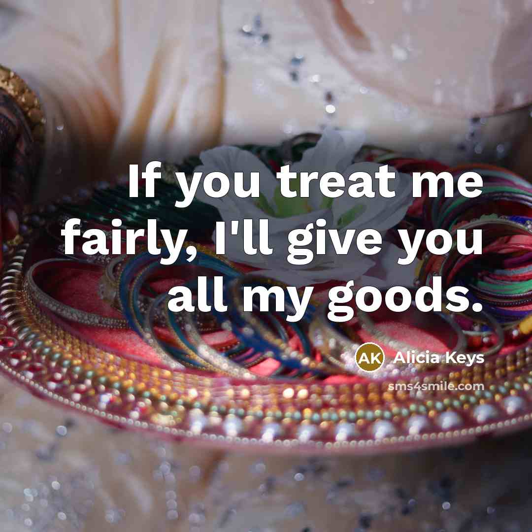 “If you treat me fairly, I'll give you all my…” quote by Alicia Keys