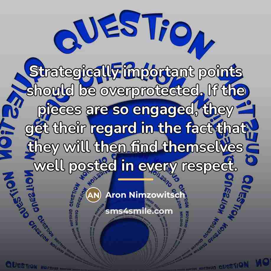 “Strategically important points should be overprotected. If the pieces are…” quote by Aron Nimzowitsch