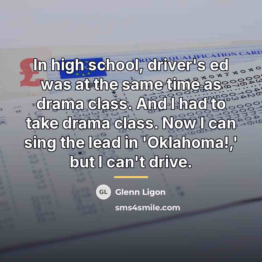 “In high school, driver's ed was at the same time…” quote by Glenn Ligon