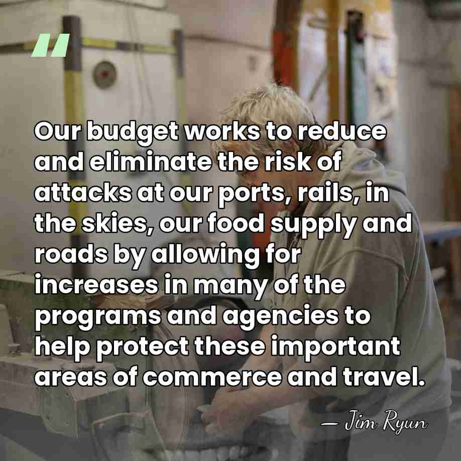 Our budget works to reduce and eliminate the risk of attacks at&hellip; - Jim Ryun