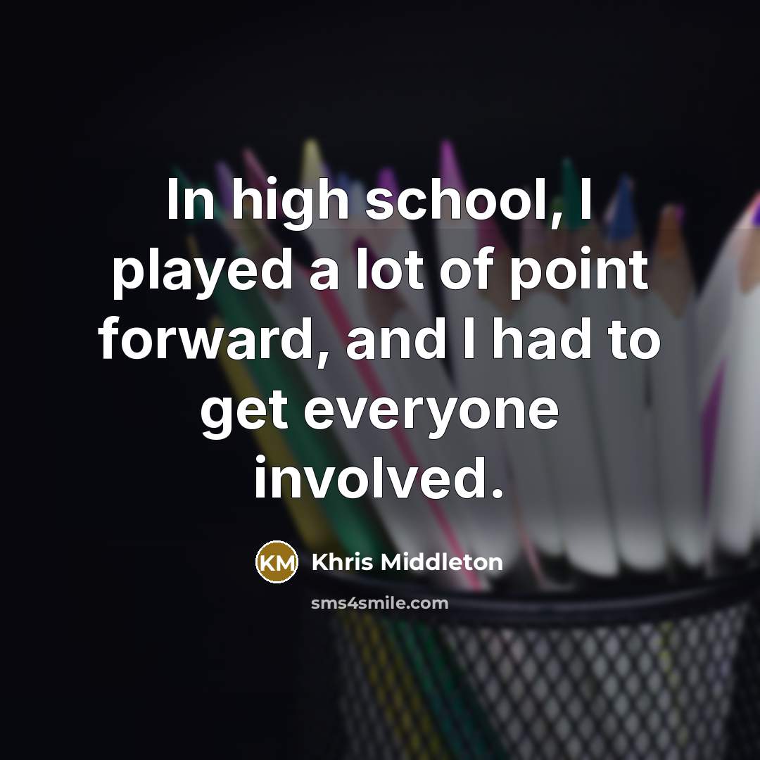 “In high school, I played a lot of point forward,…” quote by Khris Middleton