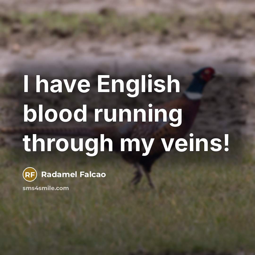 “I have English blood running through my veins!…” quote by Radamel Falcao