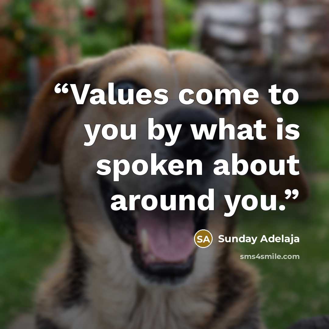 “Values come to you by what is spoken about around you.” quote by Sunday Adelaja