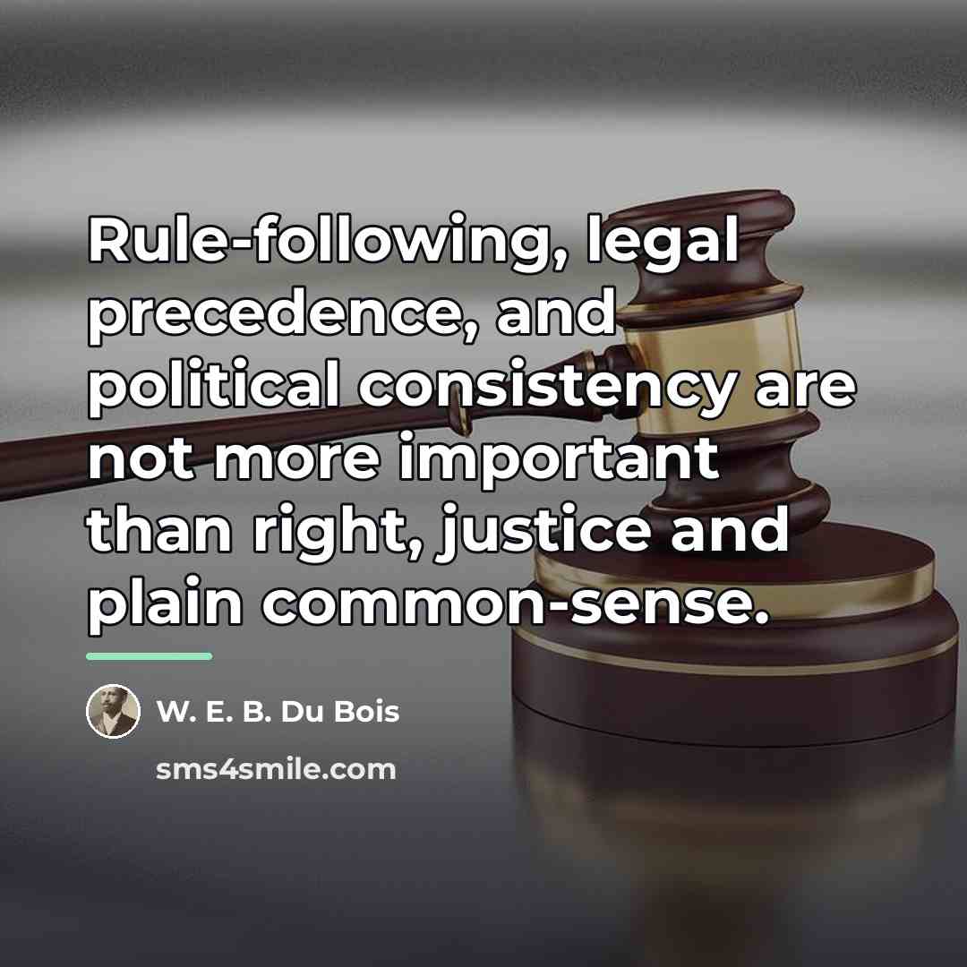 “Rule-following, legal precedence, and political consistency are not more important…” quote by W. E. B. Du Bois