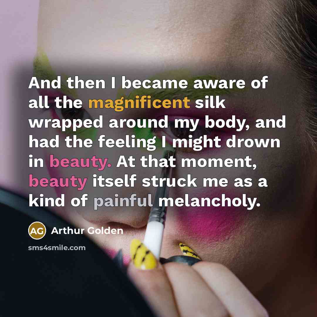 “And then I became aware of all the magnificent silk…” quote by Arthur Golden