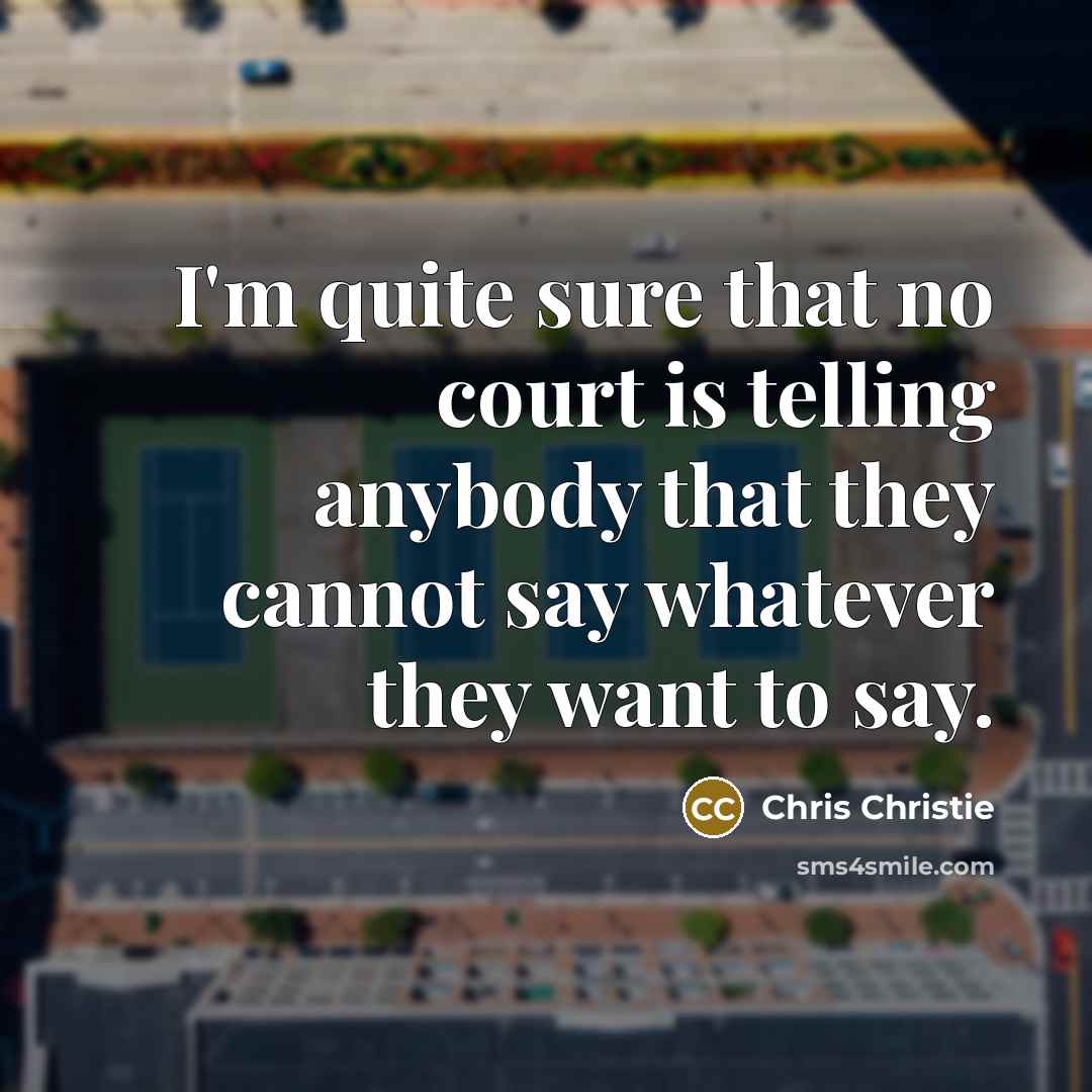 “I'm quite sure that no court is telling anybody that…” quote by Chris Christie