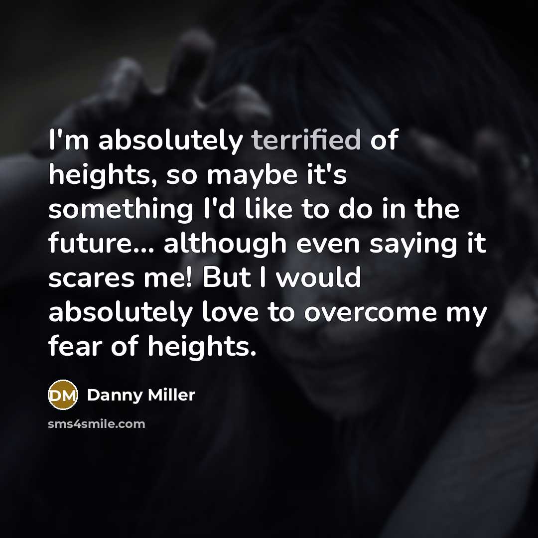 “I'm absolutely terrified of heights, so maybe it's something I'd…” quote by Danny Miller
