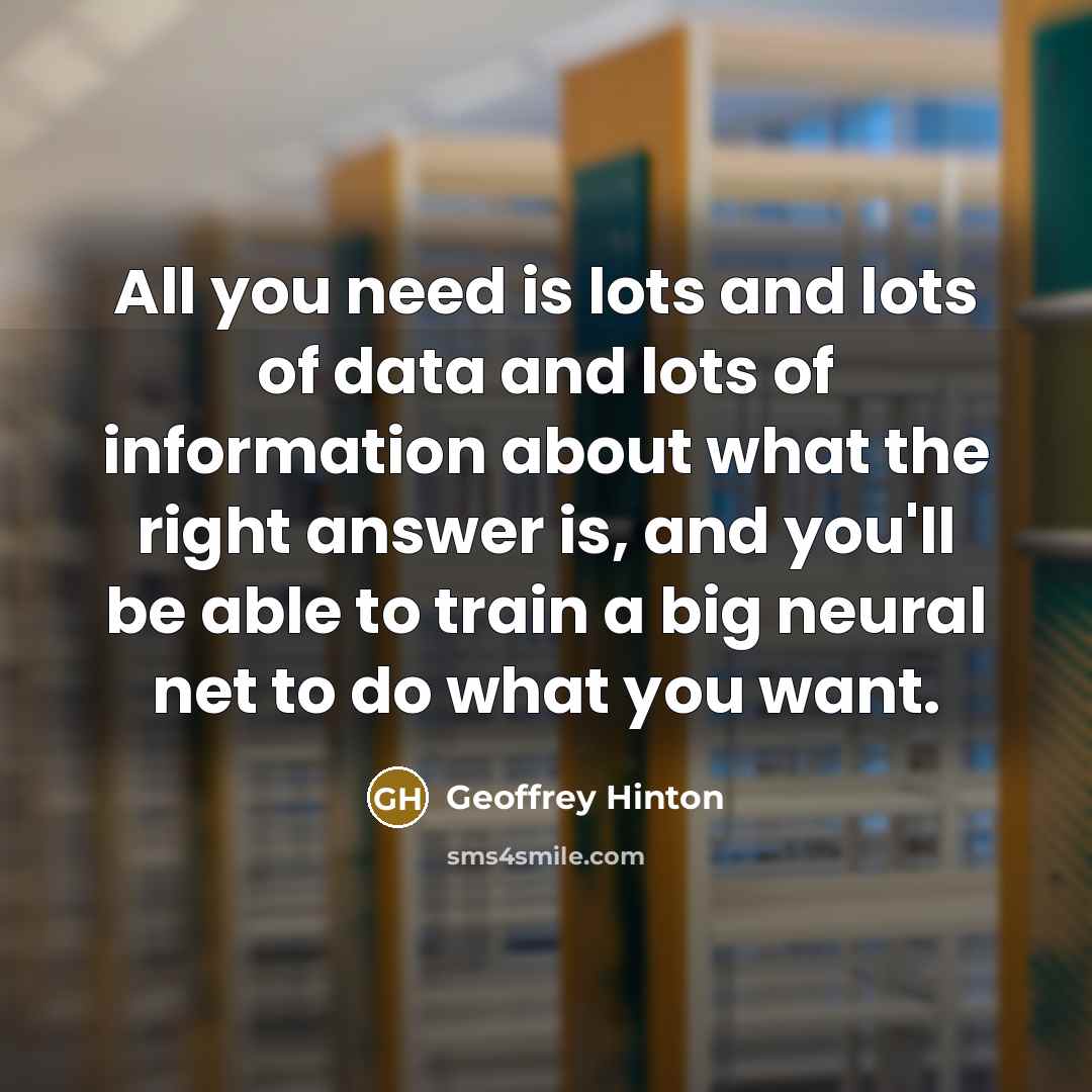 “All you need is lots and lots of data and…” quote by Geoffrey Hinton