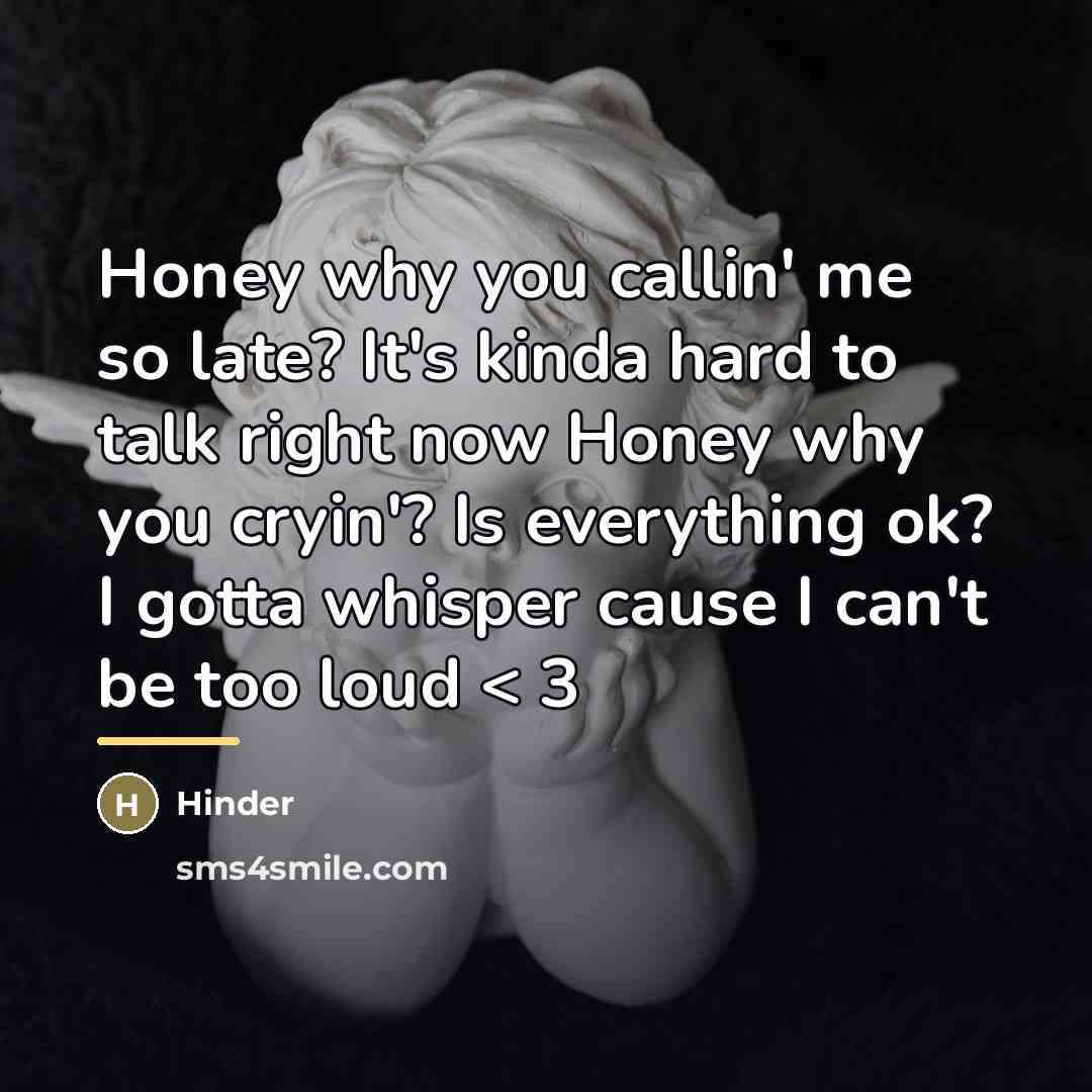 “Honey why you callin' me so late? It's kinda hard…” quote by Hinder