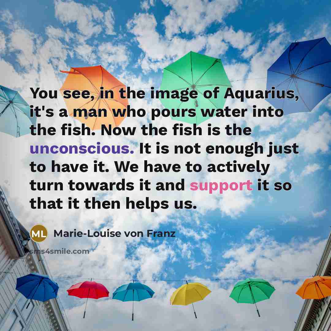 “You see, in the image of Aquarius, it's a man…” quote by Marie-Louise von Franz